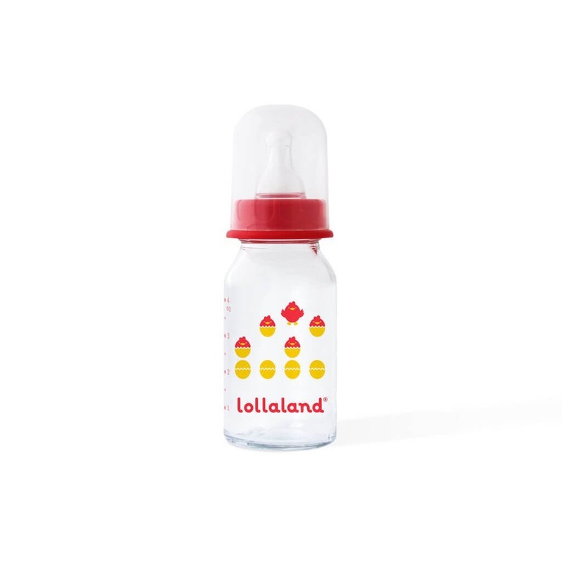 Lollaland 4oz Glass Baby Bottle - Bold Red