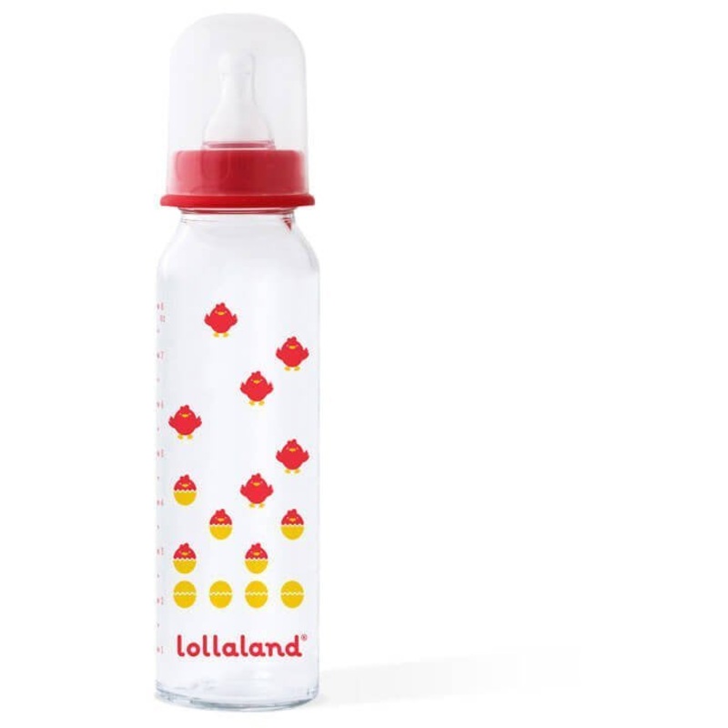 Lollaland 8oz Glass Baby Bottle - Bold Red