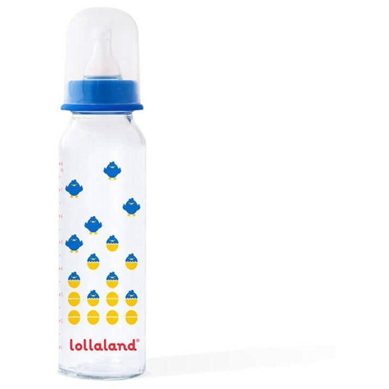 Lollaland 8oz Glass Baby Bottle - Brave Blue