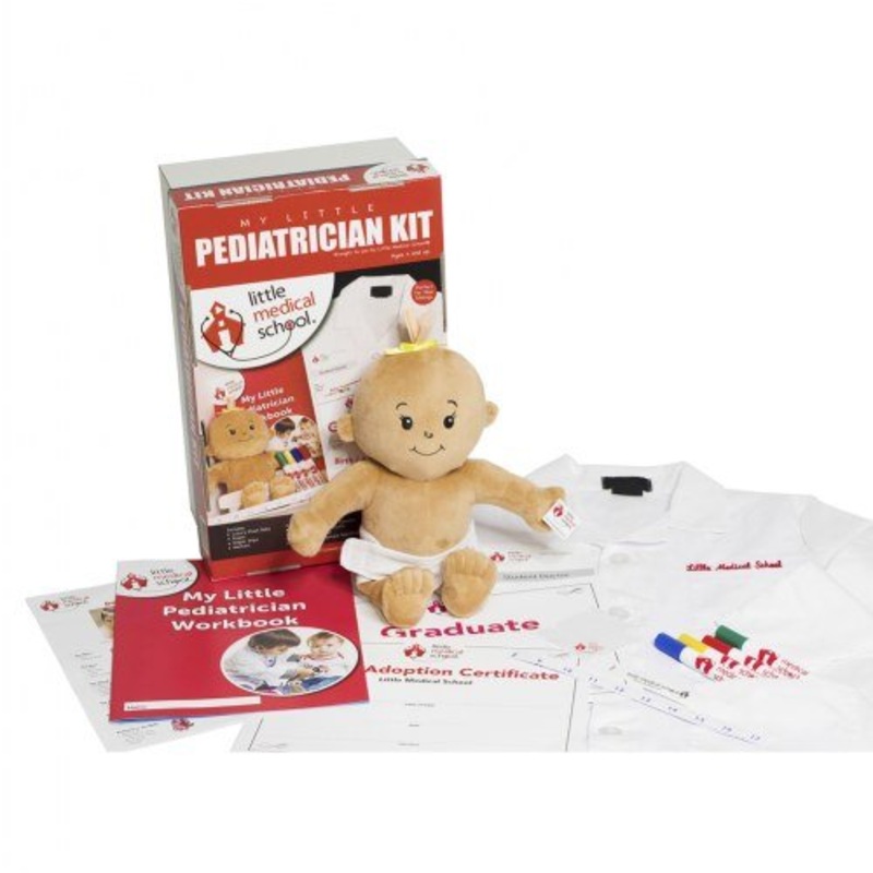 My Little Pediatrician Medicine Kit allows Children to use their Imagination while Promoting Social Development, Cooperation, Teamwork, and Creativity (Dark Skin Baby)