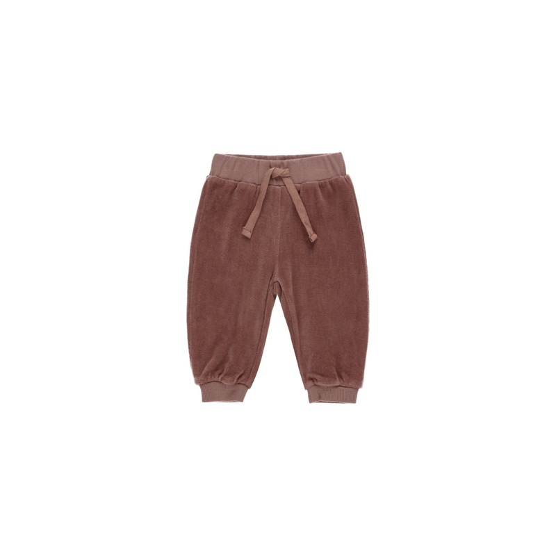 Quincy Mae Velour Relaxed Sweatpant, Cranberry 0-3M