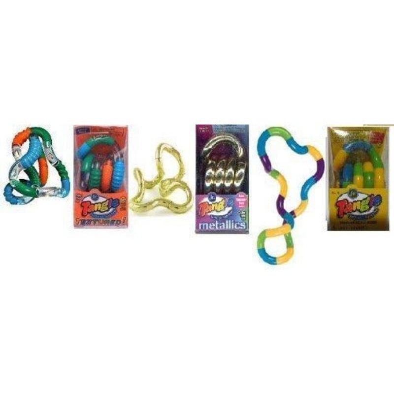Set of 3 Assorted Tangle Jr. Fidget Toys - Original, Metallic and Textured