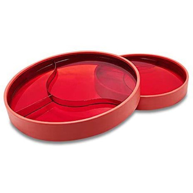 Stay-n-Eat - Large Plate-Transparent Red