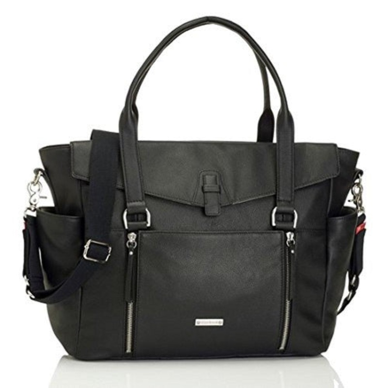 StorkSak Black Emma Diaper Bag