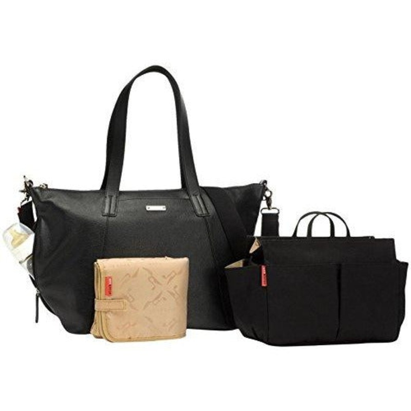 Storksak Black Noa Shoulder Bag Diaper Bag with Organizer