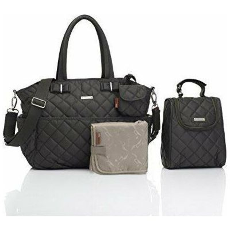 Storksak Charcoal Bobby Quilted Diaper Tote Bags