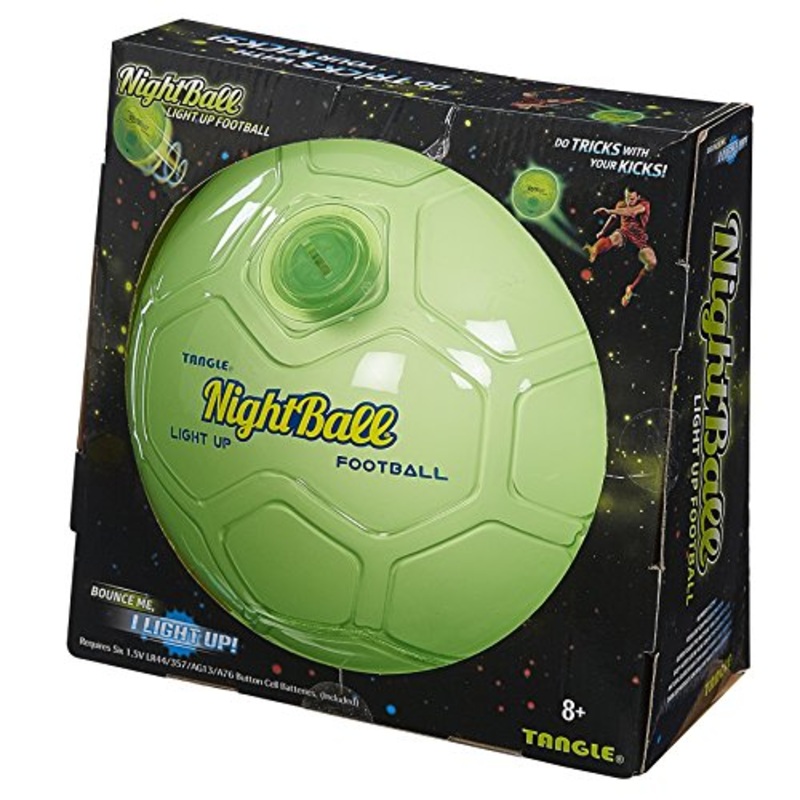 Tangle Creations NightBall Light Up Soccer Ball (Size 5, White)