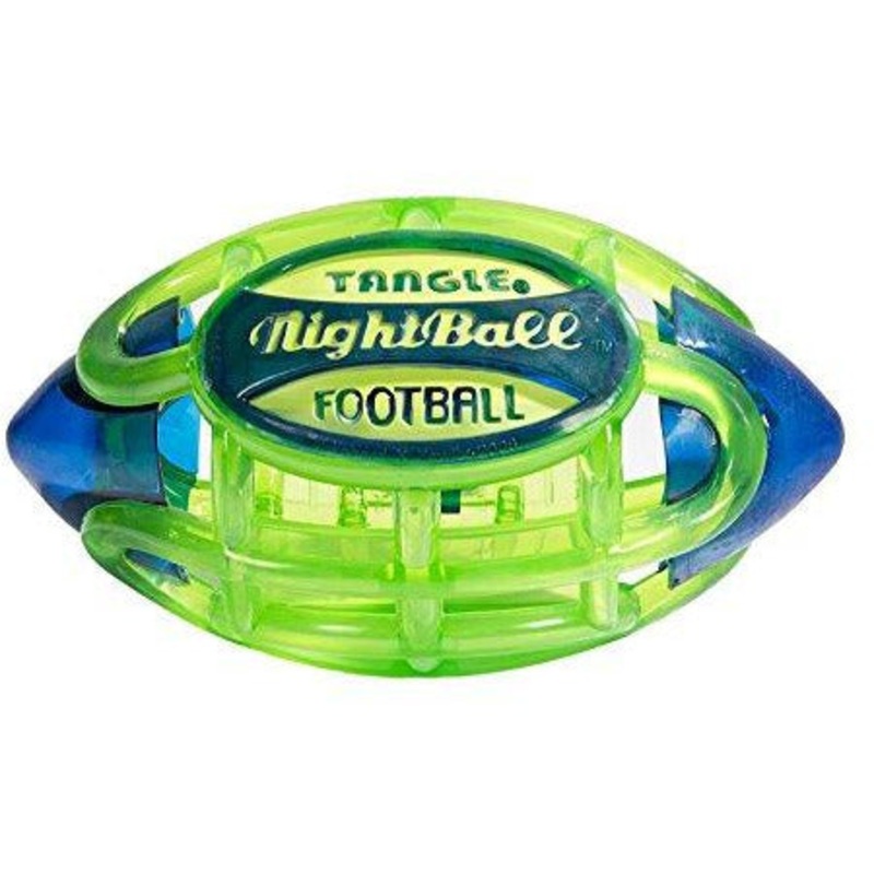 Tangle NightBall Glow in the Dark Light Up LED Football - Small (Green with Blue)