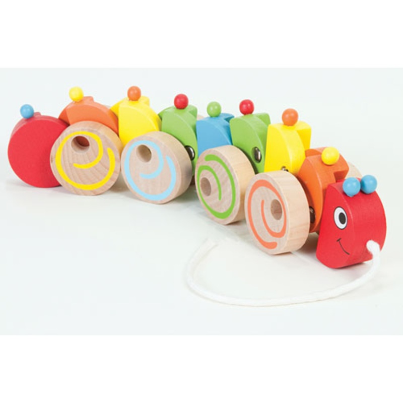 The Original Toy Company Hardwood Pull Along Caterpillar