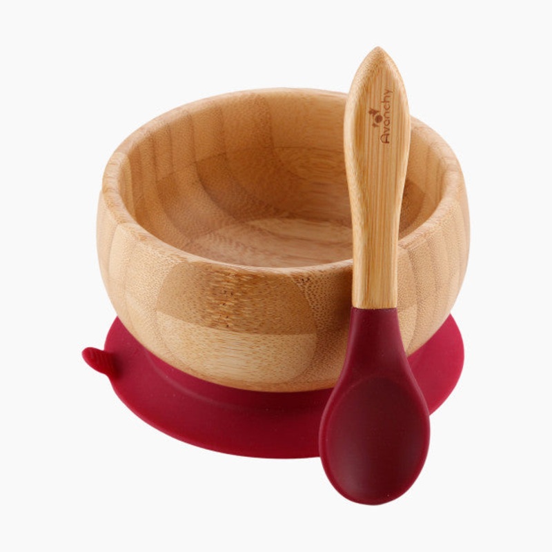 Avanchy Bamboo Suction Bowls Magenta