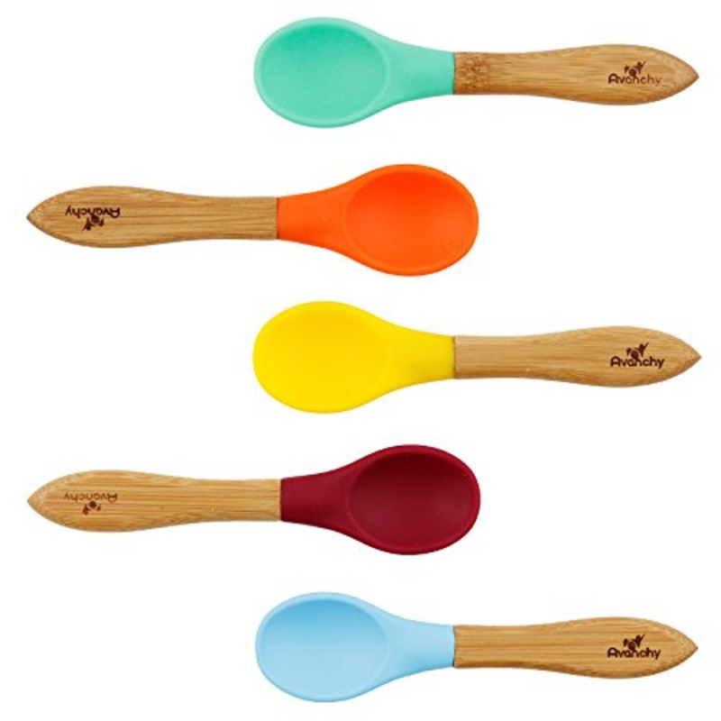 Avanchy Bamboo Utensils Avanchy Bamboo Baby Spoons, 5 Pack (No Pink)