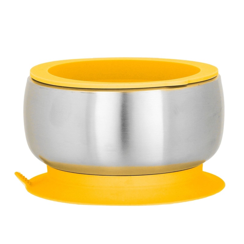 Avanchy Stainless Steel Suction Bowls Yellow