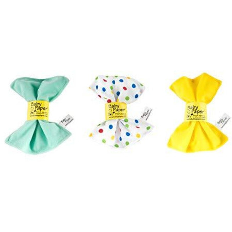 Baby Paper Crinkly Baby Toy SET of 3 Polka Dot + Yellow + Mint