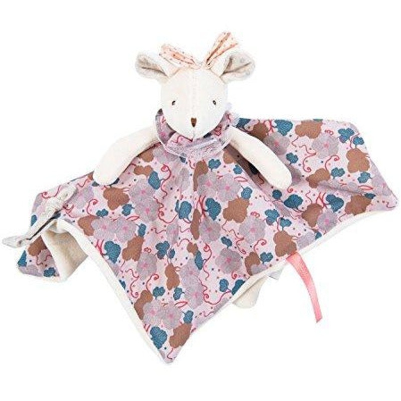 Moulin Roty Il Etait une Fois Grey Mouse Lovey with Pacifier Holder