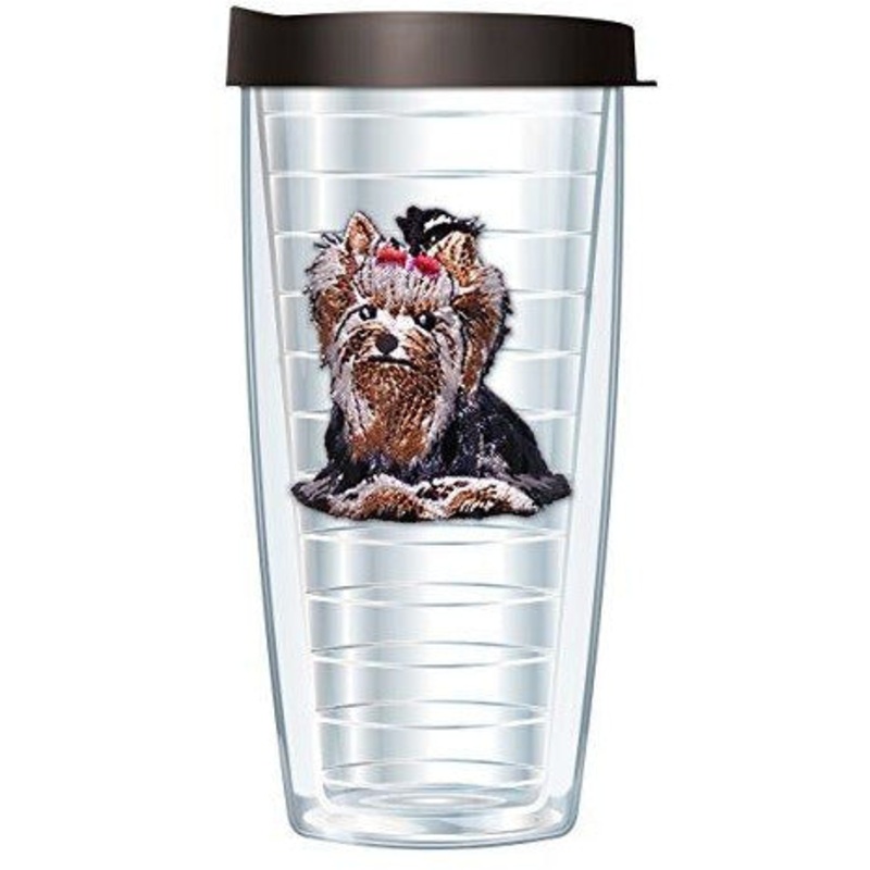 Signature Tumblers Yorkie Emblem Tumbler Cup with Black Lid - 16oz