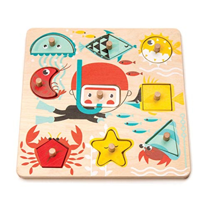 Tender Leaf Toys Underwater Shapes Wooden Puzzle