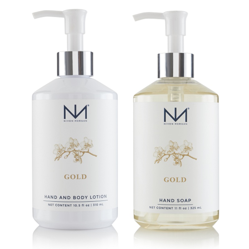Niven Morgan Gold Hand Soap Lotion Set