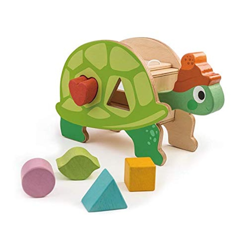Tender Leaf Toys Hungry Wooden Tortoise Shape Sorter Toy