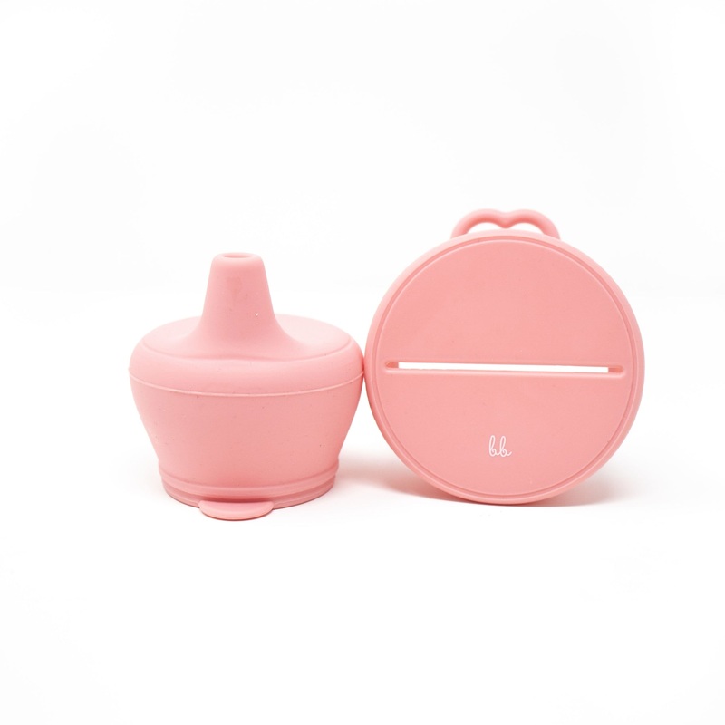 Three Hearts Modern Dusty Rose Baby Bar & Co Silicone Snack and Sippy Lids Set Dusty Rose