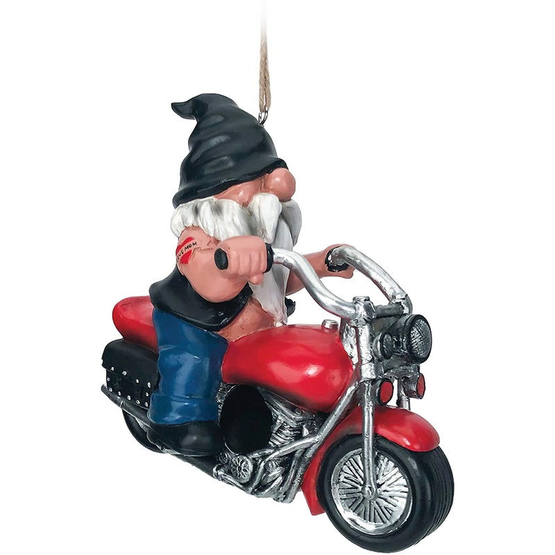 Spoontiques Gnome on Motorcycle Birdhouse