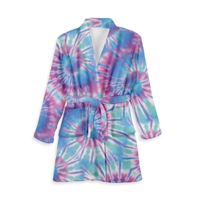 Top Trenz Fuzzy Bathrobe - Tie Dye ICE, Size k10/12