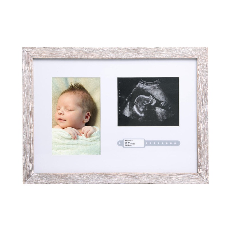 Pearhead Rustic Hospital Bracelet & Sonogram Photo Frame