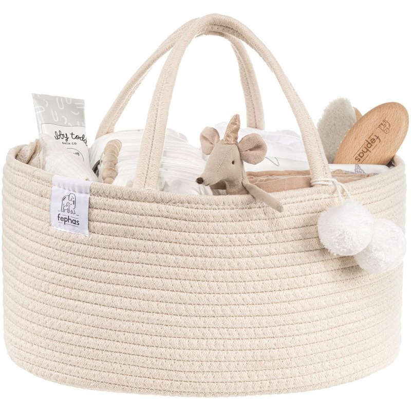 Rope Diaper Caddy/ Beige