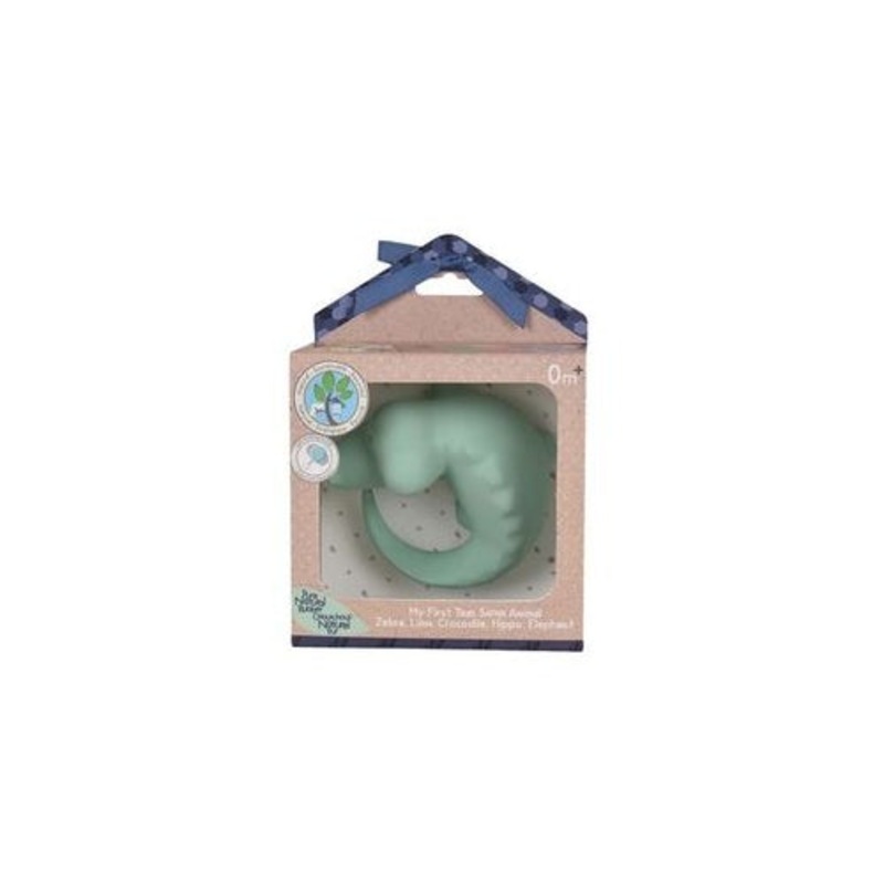 Tikiri Toys Crocodile Natural Rubber Teether - Rattle and Bath Toy Crocodile Natural Rubber Teether