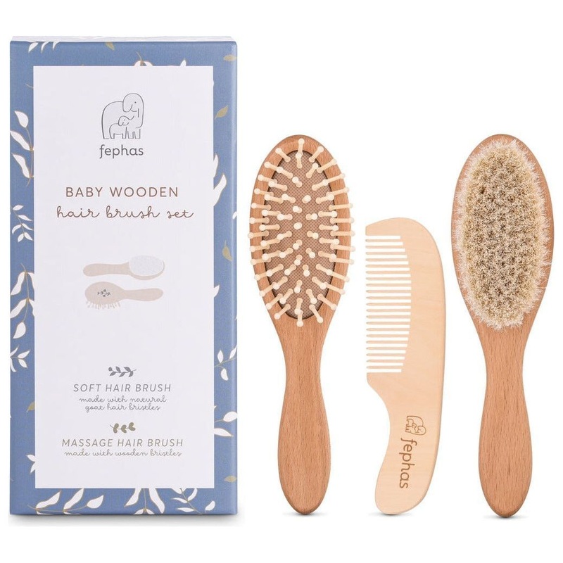 Wooden Baby Hair Brush Set