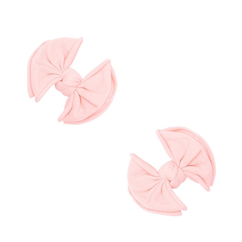 Baby Bling Bows 2Pk Baby Fab Clips, Rose Quartz