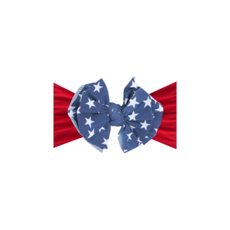 Baby Bling Bows Fab-Bow-Lous Printed Bow, Cherry & Blue Star