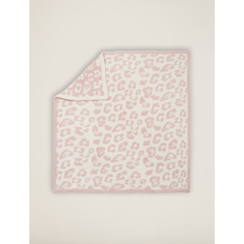 Barefoot Dreams Cozychic Barefoot In The Wild Baby Blanket Dusty Rose / Cream