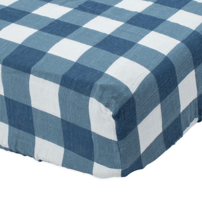 Little Unicorn Jack Plaid Cotton Muslin Crib Sheet