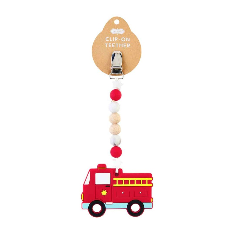 Mud Pie Firetruck Clip On Teether