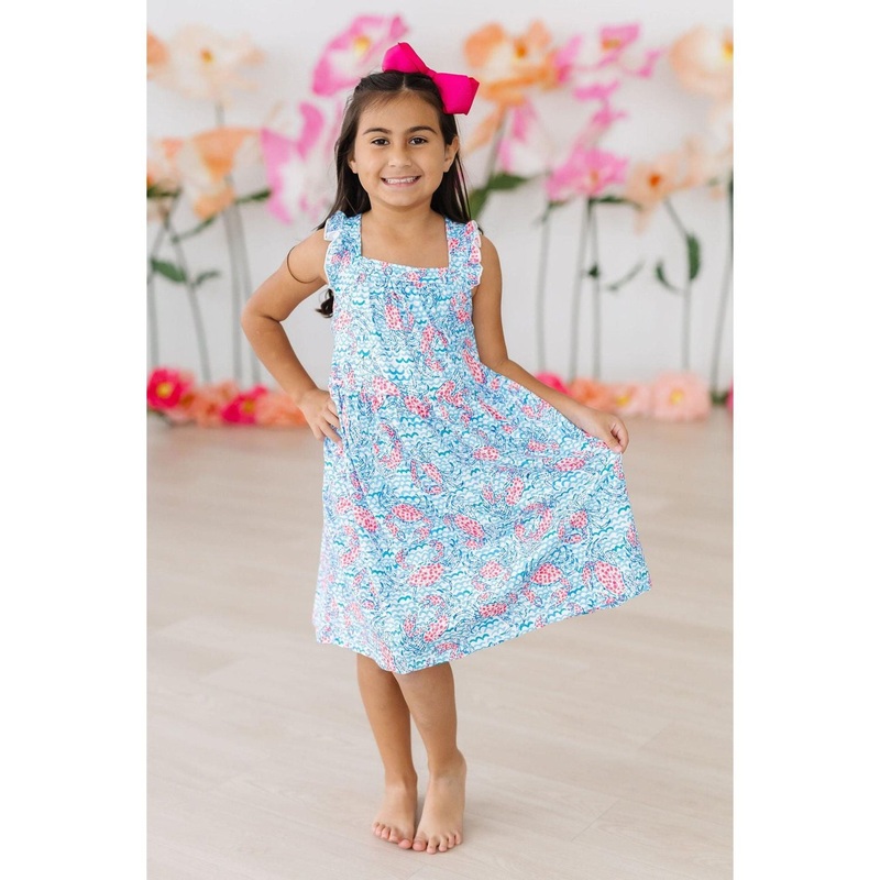 Mila & Rose Crab Walk Ruffle Cross Back Dress 2T