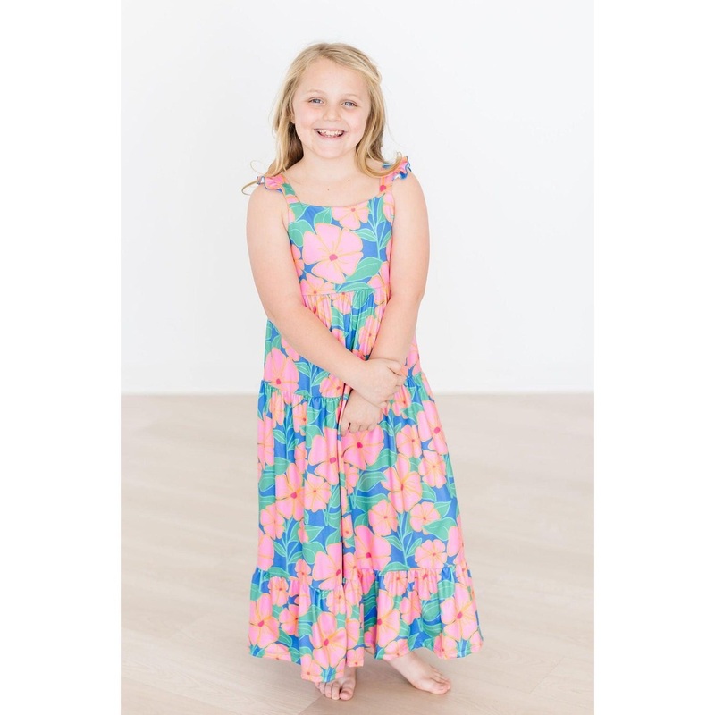Mila & Rose Luau Floral Ruffle Maxi Dress 2T
