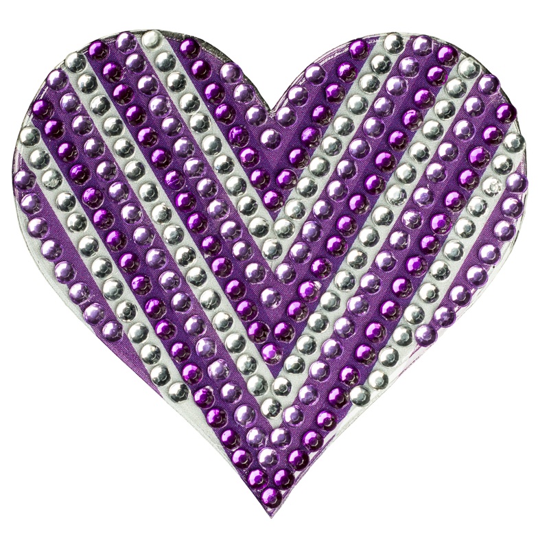 Stickerbeans Purple Chevron Heart Sticker
