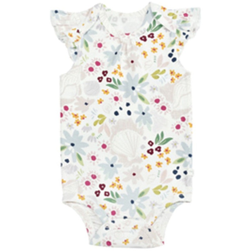 Lou Lou Lollipop-Shell Floral Ruffle Bodysuit, 6-12M