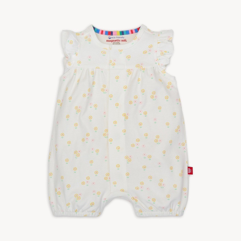 Magnetic Me Evangeline Organic Cotton Romper With Ruffle 0-3M