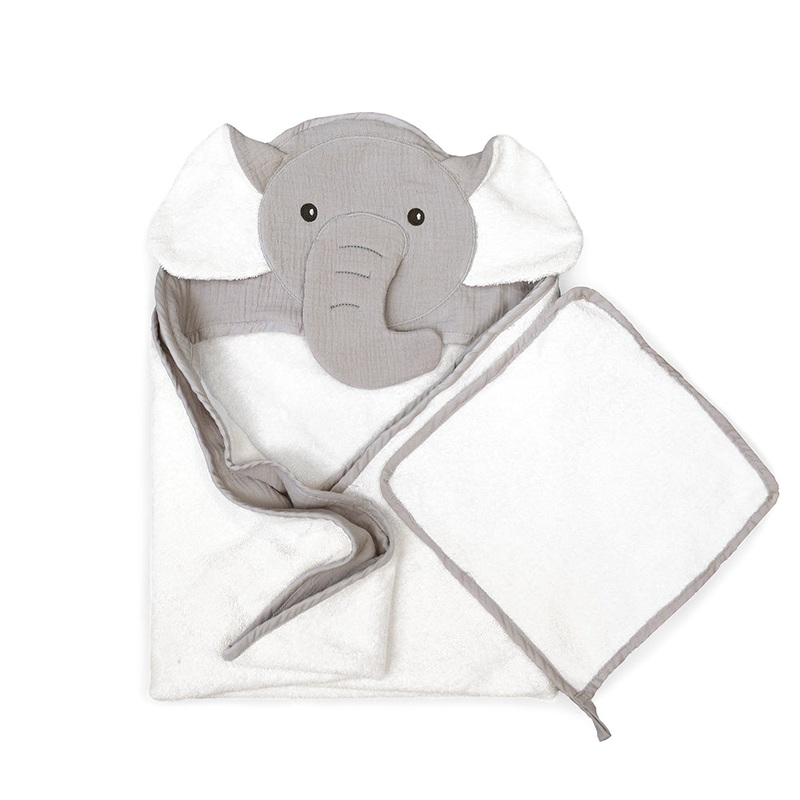MON AMI Petit Elephant Towel And Washcloth Set