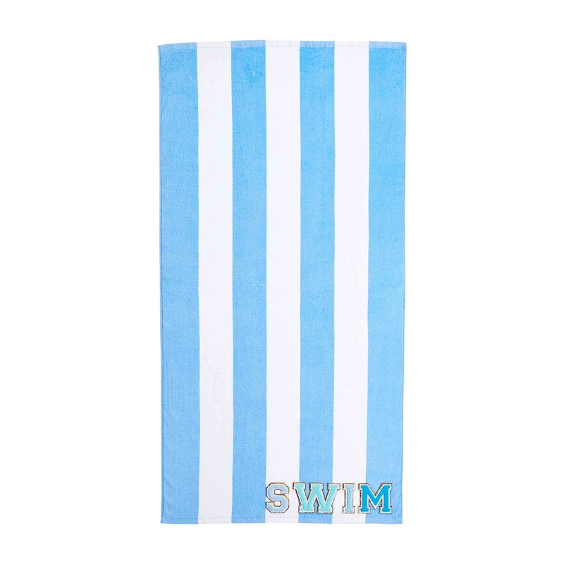 Mud Pie Patch Beach Towel Blue