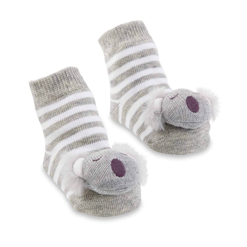 Mud Pie Rattle Toe Socks, Koala