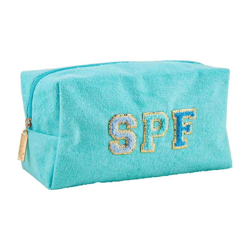 Mud Pie Terrycloth Pouch Blue