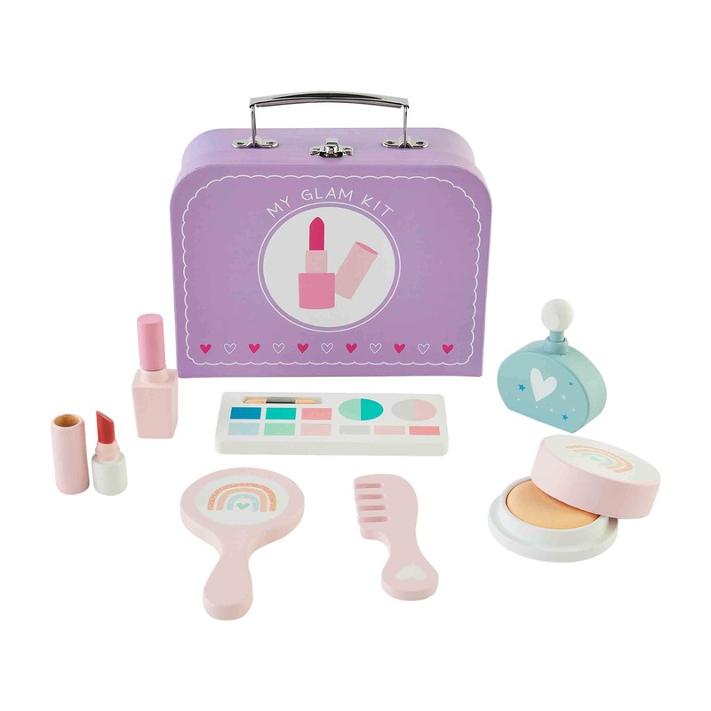 Mud Pie Wood Beauty Case Set