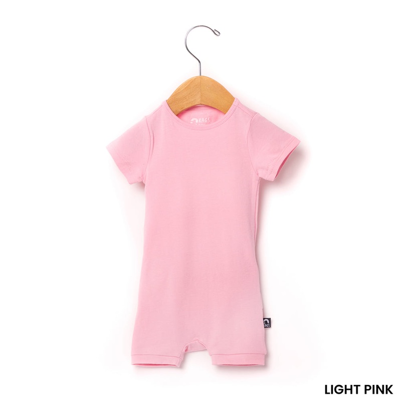Rags Essentials Infant Peekabooty Short Sleeve Short Rag Romper, Light Pink 0-3M