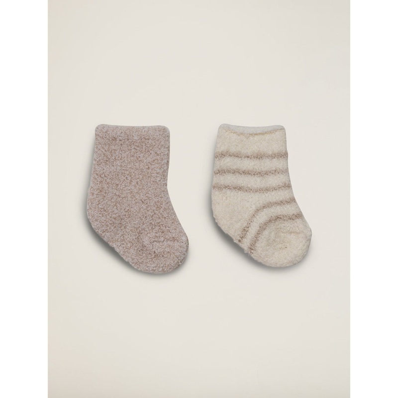 Barefoot Dreams Cozychic 2 Pair Infant Sock Set Stone