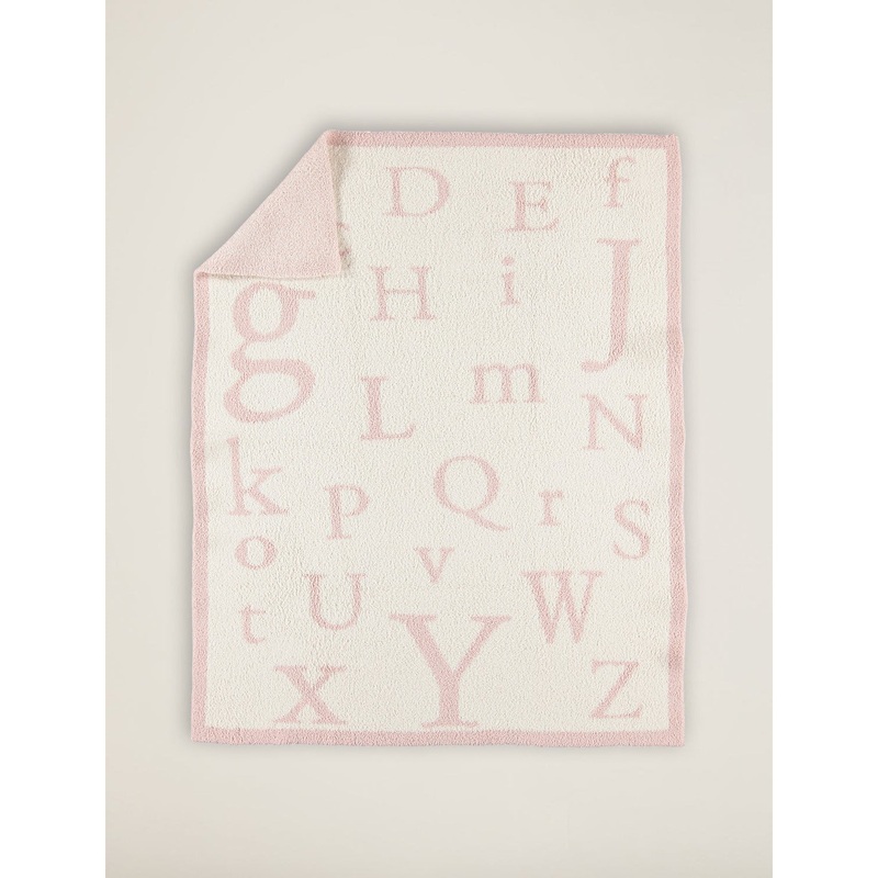 Barefoot Dreams Cozychic ABC Blanket Dusty Rose / Cream