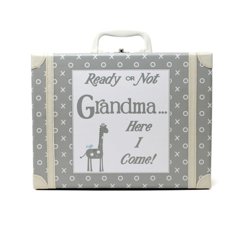 Child to Cherish Going To Grandmas Xo Suitcase With Swaddle Gray