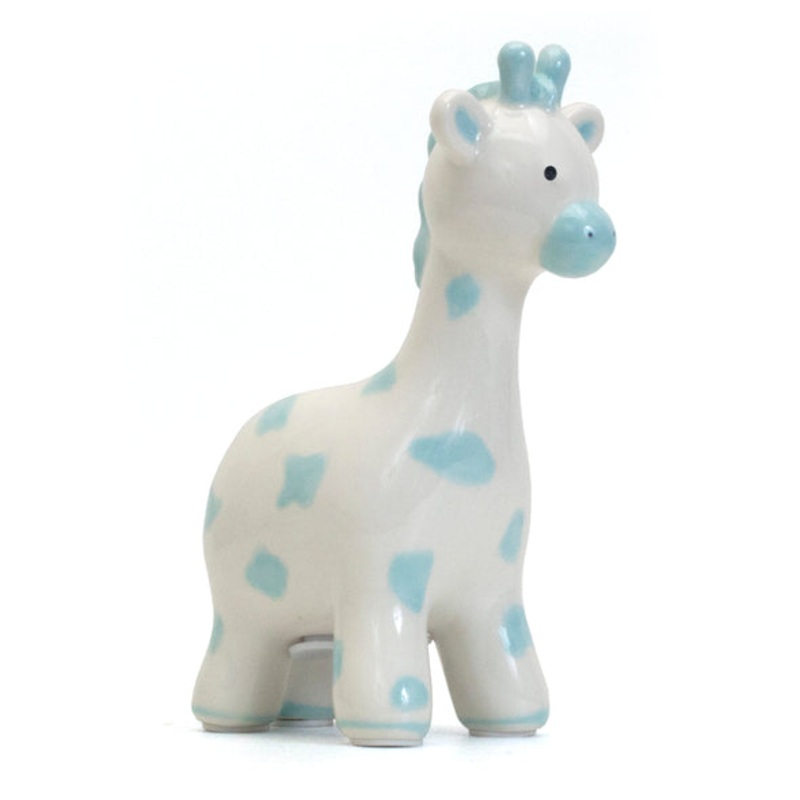 Child to Cherish Spotted Giraffe Piggy Bank Blue