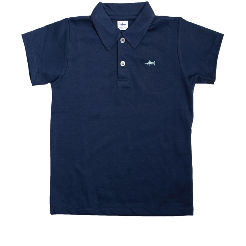 Saltwater Boys Company Signature Pima Polo Navy 12M